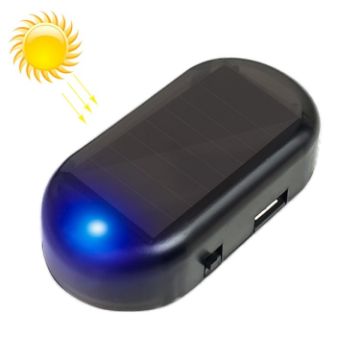 Picture of LQ-S10 Car Solar Power Simulated Dummy Alarm Warning Anti-Theft LED Flashing Security Light Fake Lamp (Blue Light)
