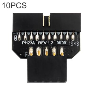 Picture of 10 PCS Motherboard USB 2.0 9Pin to USB 3.0 19Pin Plug-in Connector Adapter, Model:PH23A